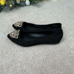 Rock & Republic Black Flats with Gold Accents
